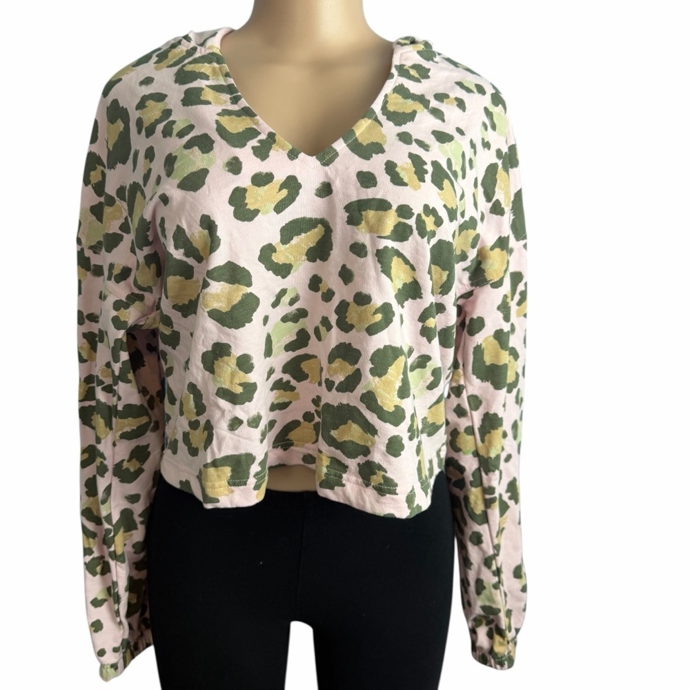 Show Me Your Mumu Tomasa Pink Leopard Crop Hoodie